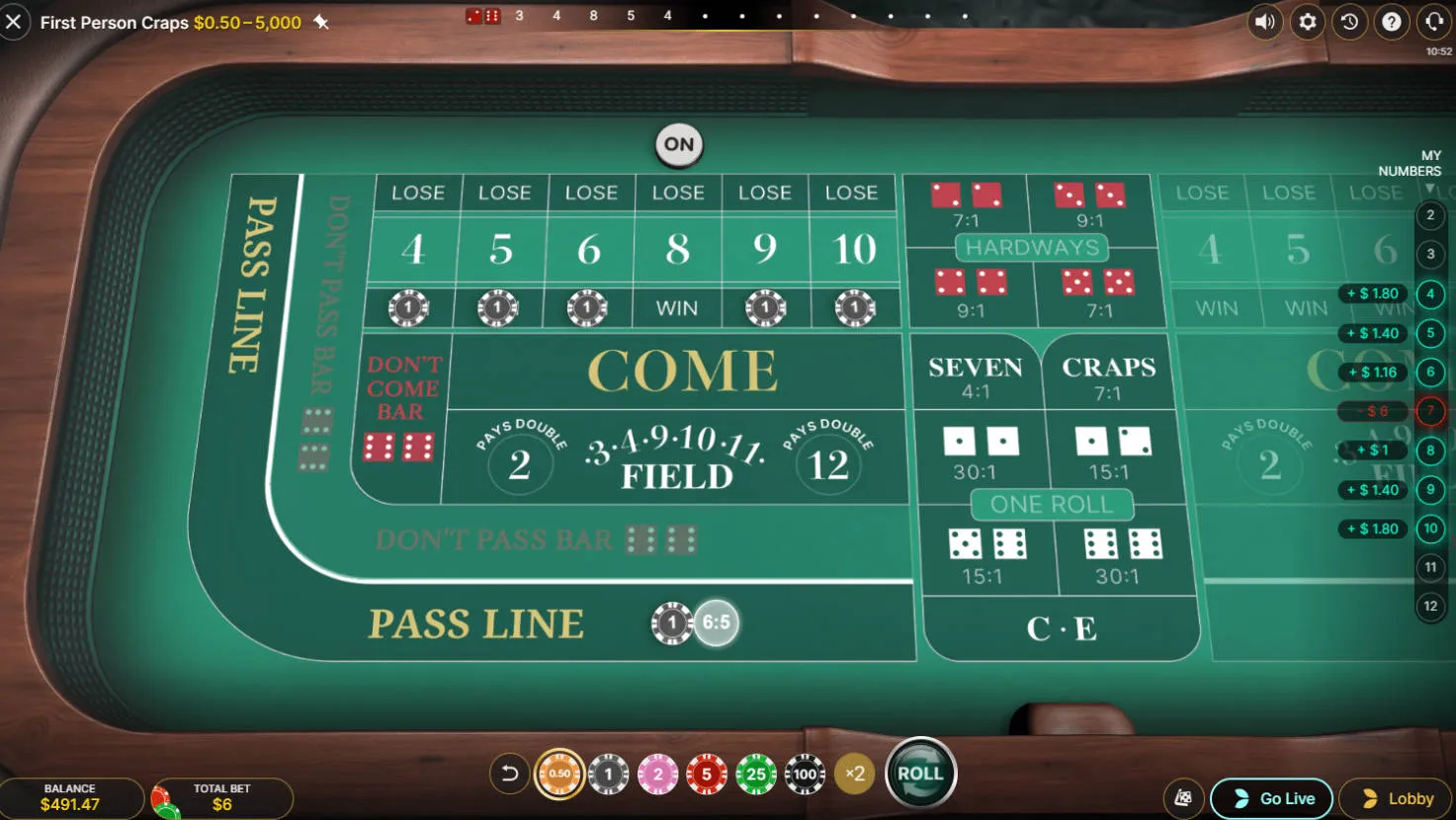 Craps - Gameplay 1 - waja33a