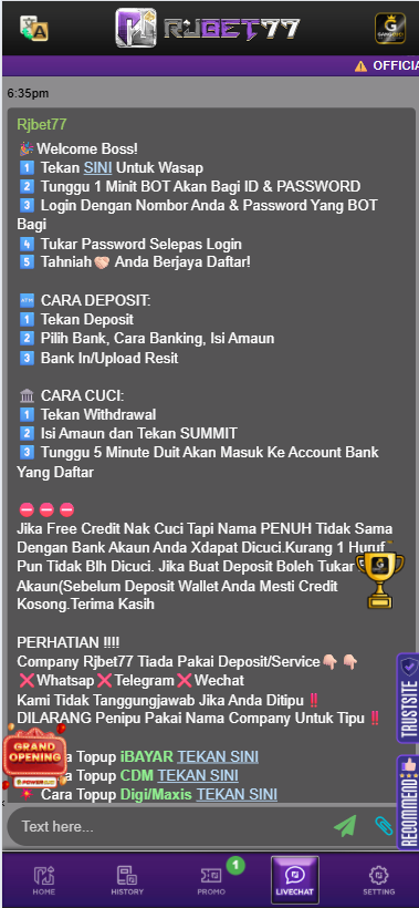 RJBET77 - Livechat - waja33a